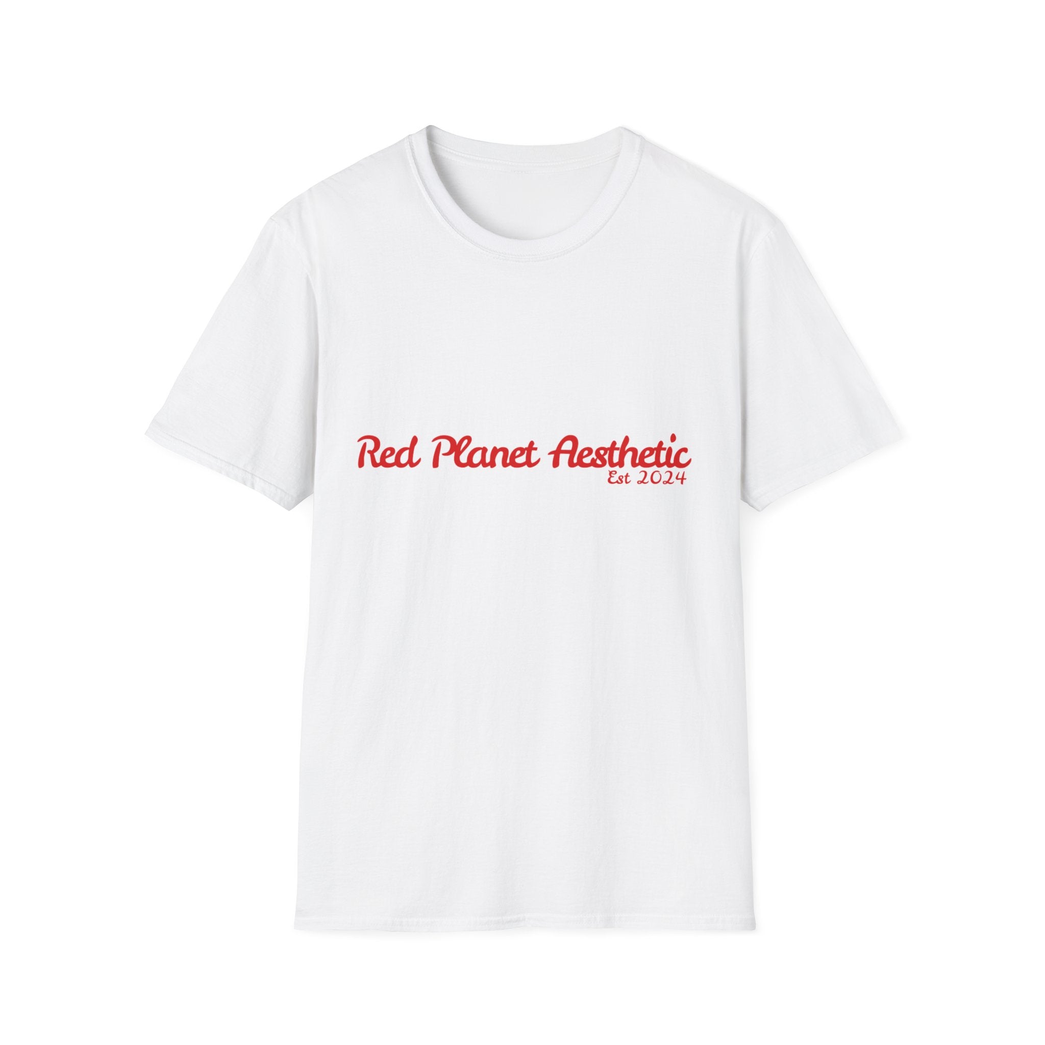 Red Planet Aesthetic T-Shirt — Retro Script 'Est 2024' Casual Tee